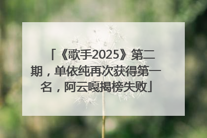 《歌手2025》第二期，单依纯再次获得第一名，阿云嘎揭榜失败