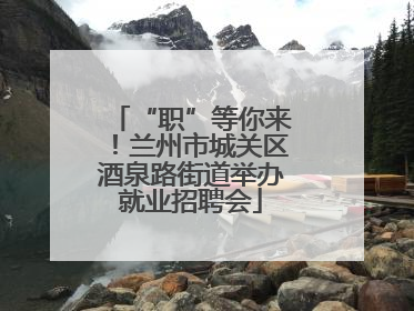 “职”等你来！兰州市城关区酒泉路街道举办就业招聘会