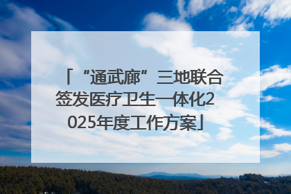 “通武廊”三地联合签发医疗卫生一体化2025年度工作方案