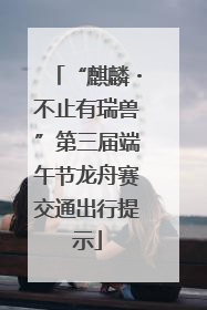 “麒麟・不止有瑞兽”第三届端午节龙舟赛交通出行提示
