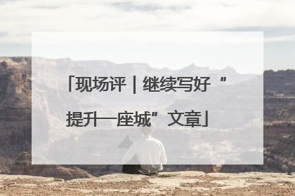 现场评｜继续写好“提升一座城”文章
