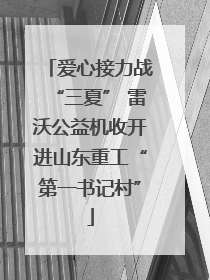 爱心接力战“三夏” 雷沃公益机收开进山东重工“第一书记村”