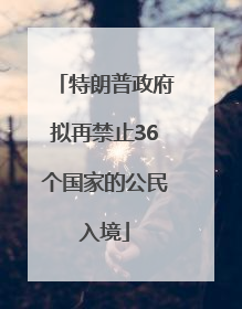 特朗普政府拟再禁止36个国家的公民入境