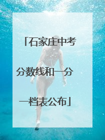 石家庄中考分数线和一分一档表公布