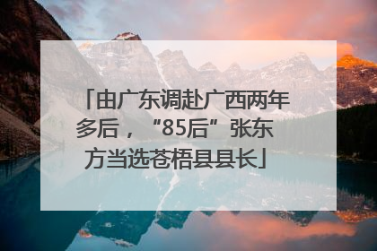 由广东调赴广西两年多后，“85后”张东方当选苍梧县县长
