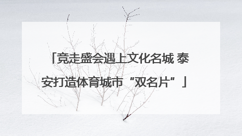 竞走盛会遇上文化名城 泰安打造体育城市“双名片”