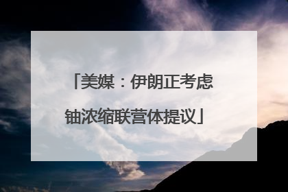 美媒：伊朗正考虑铀浓缩联营体提议