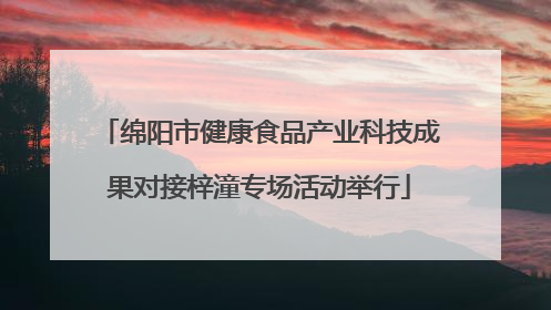 绵阳市健康食品产业科技成果对接梓潼专场活动举行