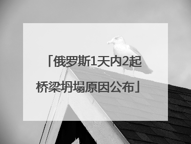 俄罗斯1天内2起桥梁坍塌原因公布