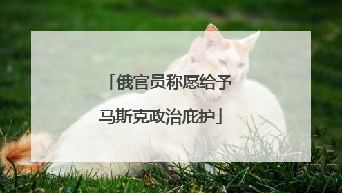 俄官员称愿给予马斯克政治庇护