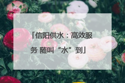信阳供水：高效服务 随叫“水”到