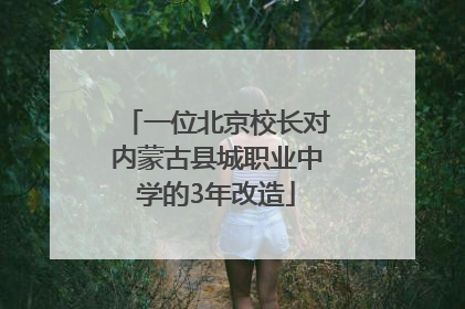 一位北京校长对内蒙古县城职业中学的3年改造