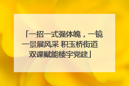 一招一式强体魄，一镜一景展风采 积玉桥街道双课赋能楼宇党建