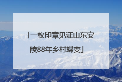 一枚印章见证山东安陵88年乡村蝶变