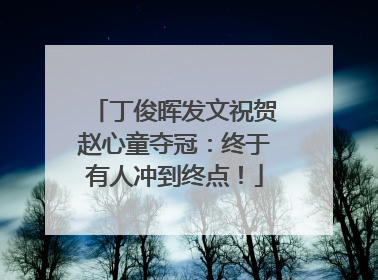 丁俊晖发文祝贺赵心童夺冠：终于有人冲到终点！
