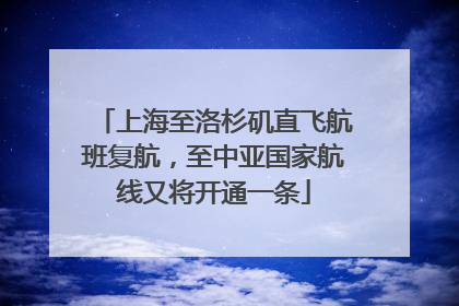 上海至洛杉矶直飞航班复航，至中亚国家航线又将开通一条