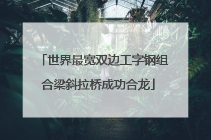 世界最宽双边工字钢组合梁斜拉桥成功合龙