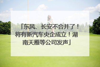 东风、长安不合并了！将有新汽车央企成立！湖南天雁等公司发声