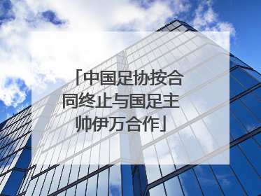中国足协按合同终止与国足主帅伊万合作