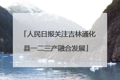 人民日报关注吉林通化县一二三产融合发展