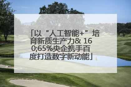 以“人工智能+”培育新质生产力& 160;65%央企携手百度打造数字新动能
