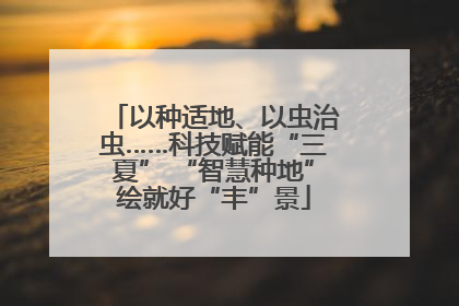 以种适地、以虫治虫……科技赋能“三夏” “智慧种地”绘就好“丰”景