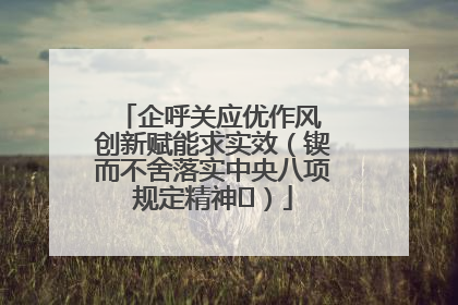 企呼关应优作风 创新赋能求实效（锲而不舍落实中央八项规定精神⑭）