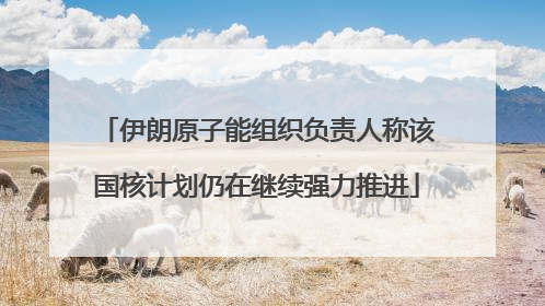 伊朗原子能组织负责人称该国核计划仍在继续强力推进