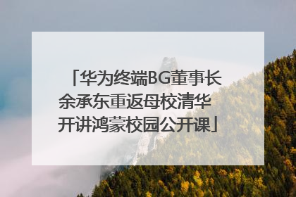 华为终端BG董事长余承东重返母校清华 开讲鸿蒙校园公开课