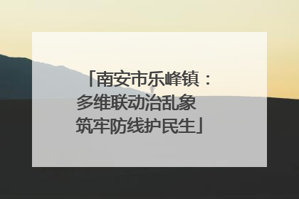 南安市乐峰镇：多维联动治乱象 筑牢防线护民生
