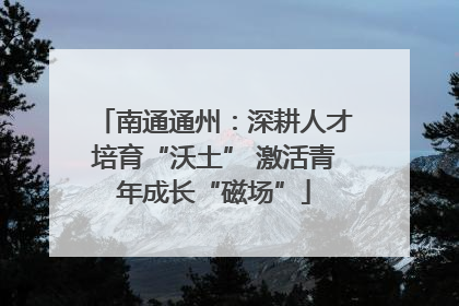 南通通州：深耕人才培育“沃土” 激活青年成长“磁场”