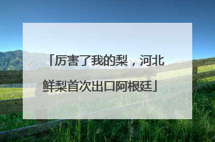 厉害了我的梨，河北鲜梨首次出口阿根廷
