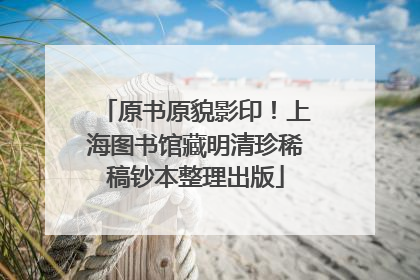原书原貌影印！上海图书馆藏明清珍稀稿钞本整理出版