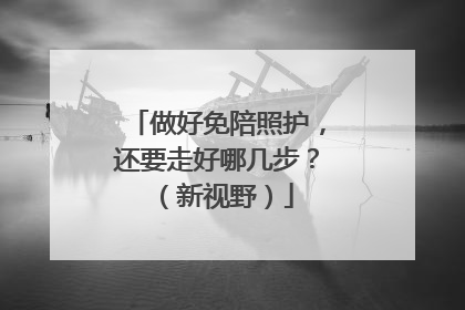 做好免陪照护，还要走好哪几步？（新视野）