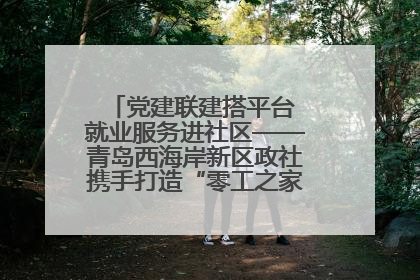 党建联建搭平台 就业服务进社区——青岛西海岸新区政社携手打造“零工之家”就业服务新阵地