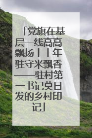 党旗在基层一线高高飘扬丨十年驻守米飘香——驻村第一书记莫日发的乡村印记