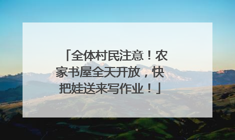 全体村民注意！农家书屋全天开放，快把娃送来写作业！