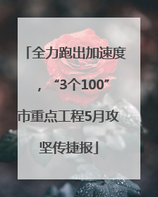 全力跑出加速度，“3个100”市重点工程5月攻坚传捷报