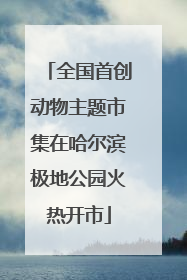 全国首创动物主题市集在哈尔滨极地公园火热开市