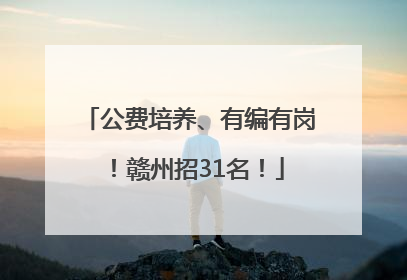 公费培养、有编有岗！赣州招31名！