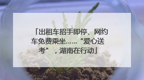 出租车招手即停、网约车免费乘坐……“爱心送考”，湖南在行动