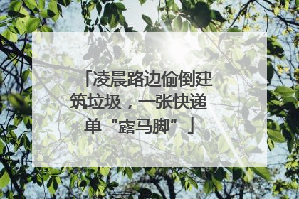 凌晨路边偷倒建筑垃圾，一张快递单“露马脚”