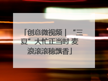 创意微视频｜“三夏”大忙正当时 麦浪滚滚穗飘香