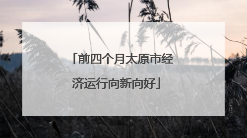 前四个月太原市经济运行向新向好