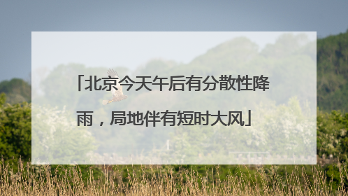 北京今天午后有分散性降雨，局地伴有短时大风
