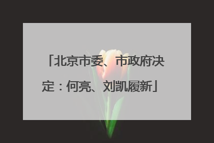 北京市委、市政府决定：何亮、刘凯履新