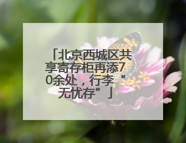 北京西城区共享寄存柜再添70余处，行李“无忧存”