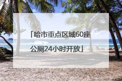 哈市重点区域60座公厕24小时开放