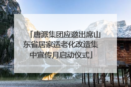 唐派集团应邀出席山东省居家适老化改造集中宣传月启动仪式
