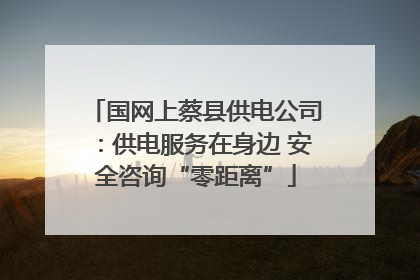 国网上蔡县供电公司：供电服务在身边 安全咨询“零距离”